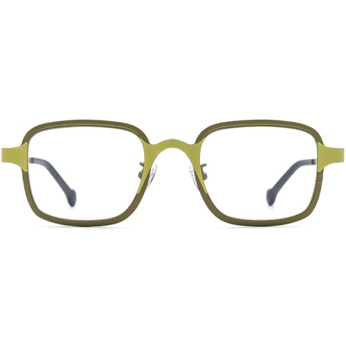 Image of FONEX Colorful Pure Titanium Glasses Frame Women Retro Round Eyeglasses