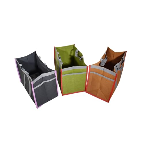 (B2B21CA L Eco Friendly Reusable Fabric Grocery Vegetable Shopping big carry jhola thela storage Bag Heavy Canvas1pc only Large LxWxD 18x11x15 inch (Charcoal)