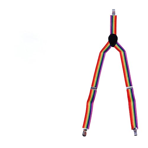 SOESFOUFU 2 Pack Suspenders for Babies Colorful Striped Rainbow Straps 2.5 * 65cm Anti-pants Clip Fashion Baby Toddler Straps