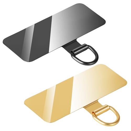 2Pcs Phone Tether Tab, Metal Sticky-Free Phone Lanyard Triangle-black+silver - 第 29/55 張圖片