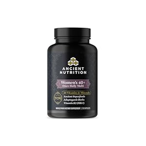 Ancient Nutrition Multivitamin for Women, Ancient Multi Women’s 40+ Once Daily Vitamin Supplement, Vitamin B, Vitamin C and Vitamin K2, Folate and Iron Supplement, Supports Bone Health, 30ct