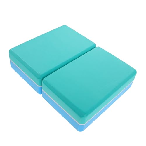 HONITANO 2 Piezas Bloques de Yoga Antideslizantes de Espuma EVA de Alta Densidad Soporte Firme para Estiramientos y Diseño Bicolor Azul y Azul y Duraderos para Entrenamiento y Equilibrio