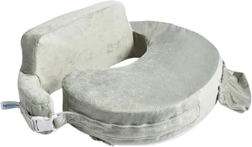 Image of My Brest Friend Super Deluxe Nursing Pillow - Enhanced Comfort & Ergonomic Breastfeeding Pillow for Ultimate Support For Mom & Baby - Adjustable and with Handy Side Pocket, Platinum