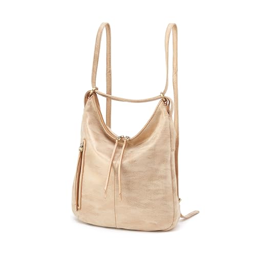 Image of HOBO Merrin Leather Bucket Backpack Convertible to Shoulder Bag for Women