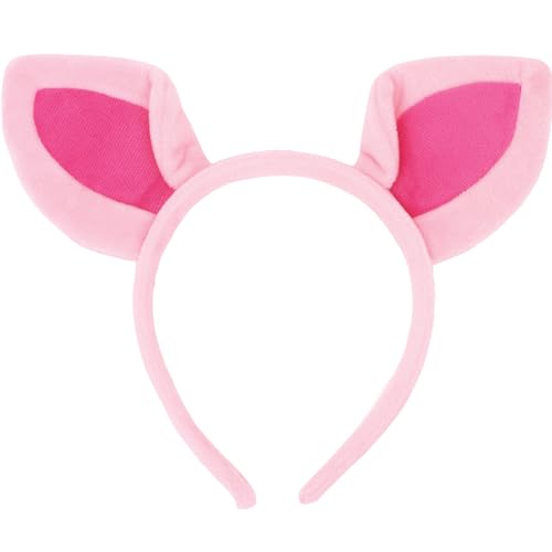 Moikolok Pig Ears Headband Pink Piggy Headband for Adult Halloween Cosplay Hairband Themed Birthday School Event Hair Accessories