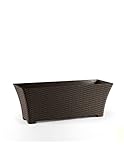 Jardin202 - Jardinera de Rattan Sintético 60 cm para Jardín o Terraza Seleccione Color | Marrón Oscuro