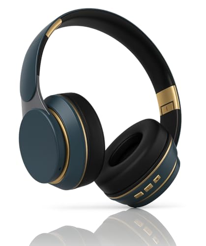 FG-07 Over Ear Headphones with Upto 50 Hrs Playtime, Fast Charging, in-Built ENC Mic, 40mm Titanium Bass Drivers, Super Soft Cushion, AUX in, Foldable Design (Blue)