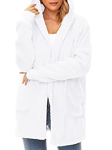 Image of Century Star Women Fleece Cardigan Hooded Loose Fuzzy Cardigan Coat Womens Fuzzy Jacket Outwear