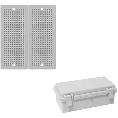 LMioEtool ABS IP65 Junction Box Hinged Shell Cover 7.9 x 3.9 x 2.8inch with Extra 2pc Mounting Plate Cover