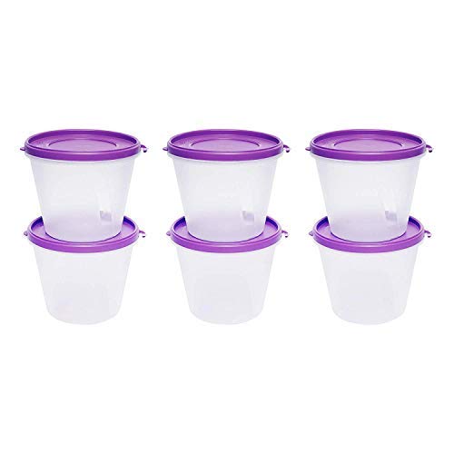 Image of Cutting EDGE Nesterware 1000ml Stackable Food Container (Set of 6, Purple) | BPA-free plastic, stackable design, leak-proof, kitchen storage, pantry, fridge, meal prep, reusable, travel use