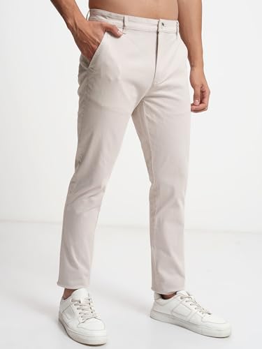 Image of Highlander Men's Slim Fit Formal Trousers | Ankle Length |Smart Trousers for Men | Chino Trousers for Men|Elegant Design | Comfortable Fabric for Daily Work & Formal Occasions