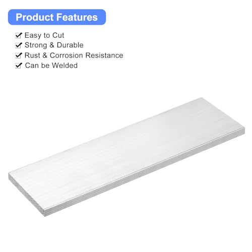Image of uxcell Square Aluminum Flat Bar, 5 /16 inch Thick 2.8 inch Width 10 inch Length Square Aluminum Bar 6061 Aluminum Flat Plate, 8 x 70 x 254mm T6511 Solid New Mill Stock for Industrial Building