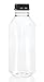 (12) 16 oz. Clear Food Grade Square Plastic Juice Bottles with Black Tamper Evident Caps 6/Pack