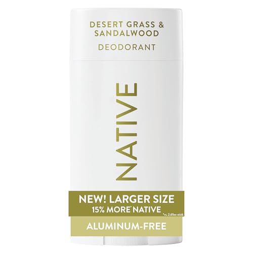 Image of Native Aluminum Free Deodorant, Desert Grass & Sandalwood, Large Size Stick, 72 Hour Odor Control, for Women & Men, Contains Naturally Derived Ingredients, 3.1 oz