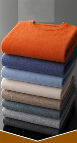 Wool Sweater for Men Seamless Pullover Knitting Sweaters Crewneck Long Sleeve Solid Jumpers Top2