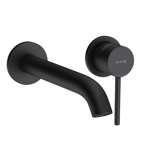 Kludi 382453976 Bozz-382453976 Robinet de lavabo avec bec fixe Bozz matt-382453976, noir mat, 23 cm Ausladung