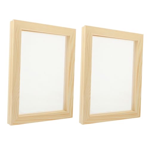 SEWACC Paper Making Screen Mold Kit 2 Pieces Wooden DIY Frame for Home Craft and Art Projects