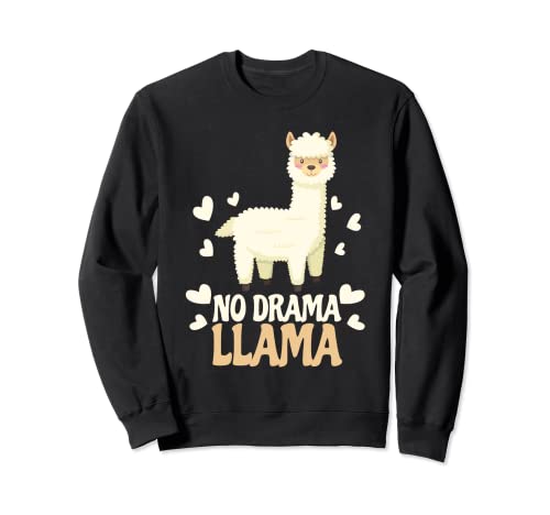 No Drama Llama Lindo Amor Corazón Mujer Niños Sudadera