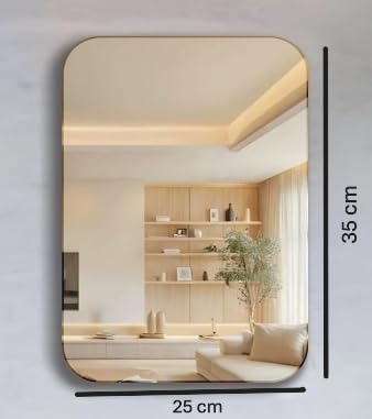 Image of Stylish Global Mirror for Bathroom Decorative Mirror for Washbasin, Livingroom, Homedecor, Bedroom Wall Mount - 10 * 14 inches.