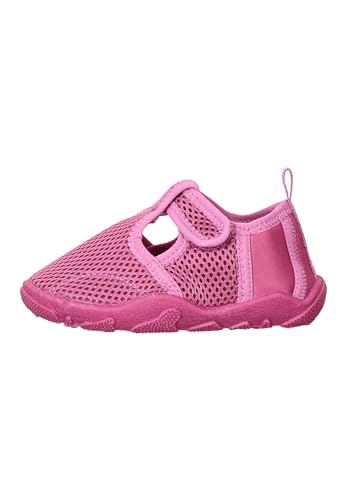 Sterntaler Badeschuhe Uni – Mädchen Baby Aquaschuhe knöchelhoch mit Klettverschluss – Strukturierte Sohle – Atmungsaktives Mesh – Kinder Wasserschuhe - Bademode - Farbe purpur, Größe 24