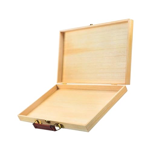 Boîte de peinture en bois noble grand compartiment finitions cuir d'art