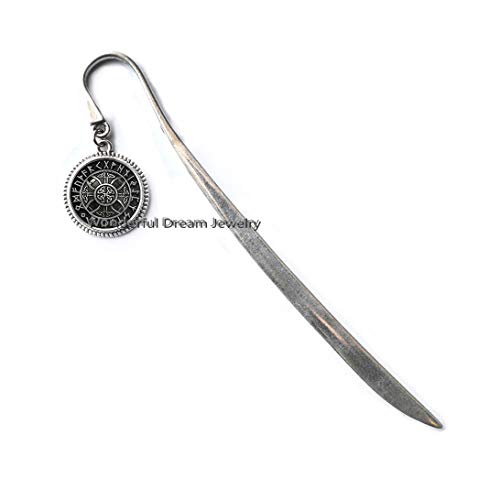 Viking Rune Bookmark,Viking Jewelry, Rune Bookmark,Viking Bookmark,Viking Rune Jewelry Bookmark,Fashion Bookmarkï¼ŒPU061 (Silver)