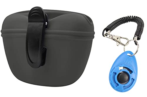 LTDOOIT Borsa Addestramento Cani in Silicone con Clicker, Chiusura Magnetica, Sacchetto di Cibo per Cani Piccola con Clip in Vita, Busta per L'addestramento di Ricompensa per Cuccioli Impermeabile