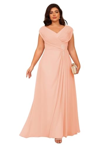 Image of Clothfun Simple V Neck Mother of The Bride Dresses Lace Appliques Chiffon Sleeveless Mother of The Groom Dress CYN014