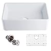 HOROW HRSW Farmhouse Kitchen Sink, 30-inch Single Bowl Sink with Bottom Grid & Strainer, Large Apron-front Fireclay Sink, Undermount Farm Sink, 18"D x 30"W x 10"H, White