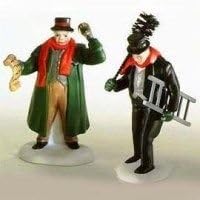 Dept 56 Heritage Village Collection Town Crier & Chimney Sweep, Retired Handpainted Porcelain Accessories (#5569-7, Dickens Village Series)