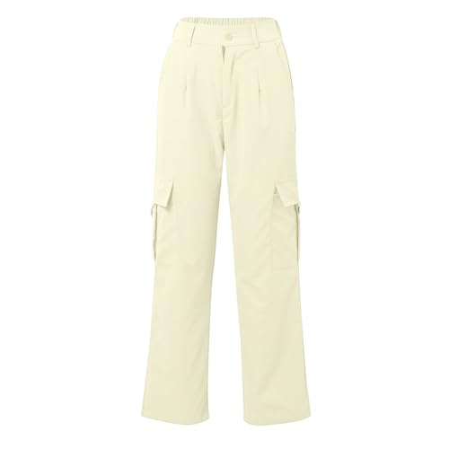 Womens Cargo Pants High Waisted Baggy Wide Leg Pants Elastic Waist Casual Hiking Travel Pant with Pockets Y2K Clothes4