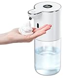 ソープディスペンサー【2025年業界初・デジタル表示搭載】ハンドソープ 自動 泡 ハンドソープ ディスペンサー 吐出量6段階調 400ml 壁掛け ノータッチ オートディスペンサー USB充電式 IPX5防水 半透明ボトル キッチン 食器用洗剤 キッチン 病院 洗面所などに適用 日本語説明書付き (ホワイト)