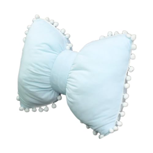 Coussin bleu à nœud papillon décoratif et moelleux pour dossier