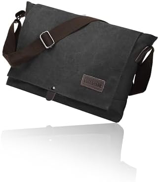 （05:00時点） [Cota's home] 育てるバッグ ショルダー メンズ 国内ブランドファスナー A4 大容量 メッセンジャー 肩掛け 斜めがけ カバン 帆布 【使いやすくなって新登場】(ブラック)