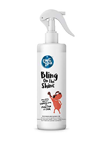Captain Zack Scent’sationally Yours | Dog & Cat Cologne | For All Breeds | Jasmine | 100ml & Captain Zack 4-in-1 Dog Spray Shampoo for All Breeds | Bling On The Shine 250ml Nourishing Dry Waterless