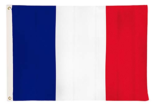 Drapeaux de l'aricona - drapeau de la France avec 2 oeillets métalliques, résistants aux intempéries - drapeau national français 90 x 150 cm, tricolore