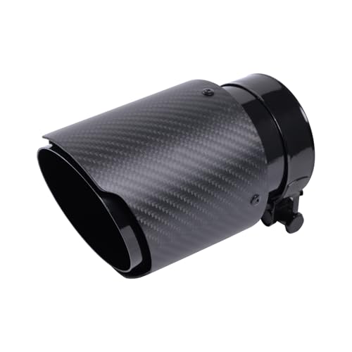 Carbon Fiber Exhaust Tip 2.25 Inlet to 4Outlet Universal Tailpipe 2.25 Inch Exhaust Muffler Tip (Matte)