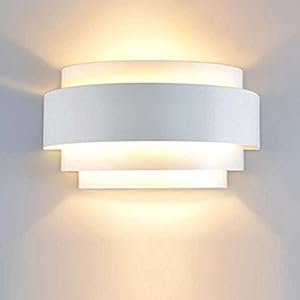 SISVIV Applique Murale LED Intérieur en Fer Lampe Moderne Designe Originale Ampoule E27 Inclus Eclairage Décorative pour Chambre Escalier Salon – Blanc Chaud