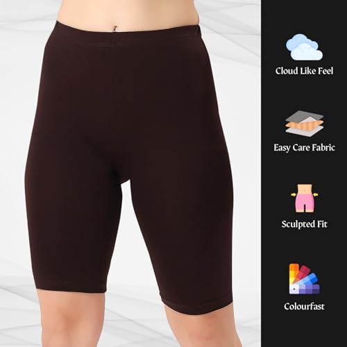 Image of TRASA Women's Cotton Fashion Biker Workout Cycling Shorts, Avialable Sizes: S,M,L,XL,2XL,3XL