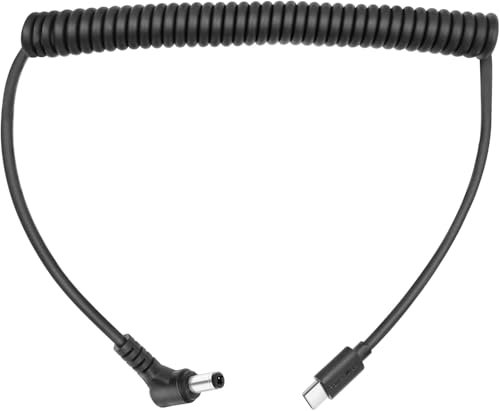 Type-C USBC PD - 5.5 x 2.5mm DC オス直角コイル電源ケーブル