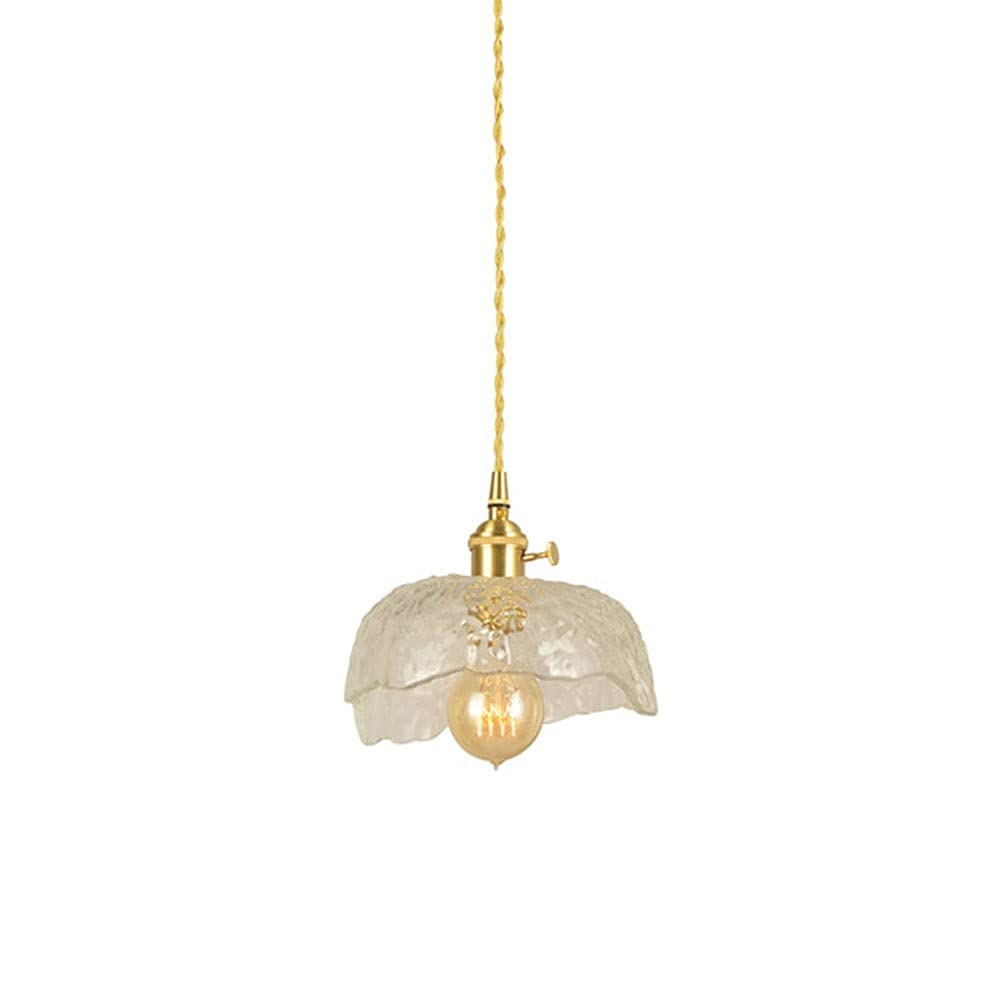 Lámpara colgante transparente industrial con pantalla de cristal