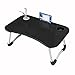 HYCy Tavolo Pieghevole Regolabile per Laptop, Letto da scrivania, Supporto per Vassoio per Computer, con Fessura per Tazza e Ventilatore, Supporto per Libro Colazione per Notebook, per