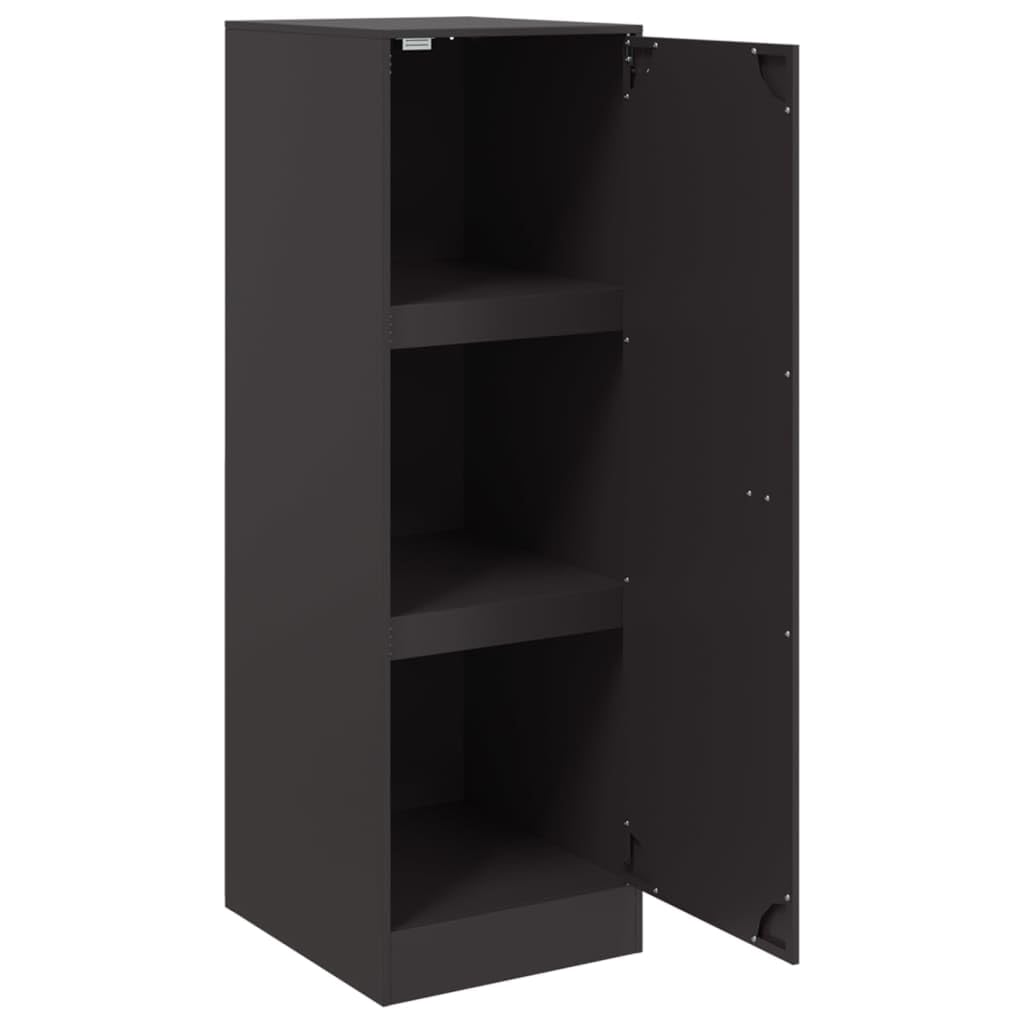 LAPOOH Kredens czarny, 34,5 x 39 x 107 cm, stal, komoda, komoda do sypialni, szafka komodowa, komoda kuchenna, komoda, komoda do korytarza, szafka - 841703