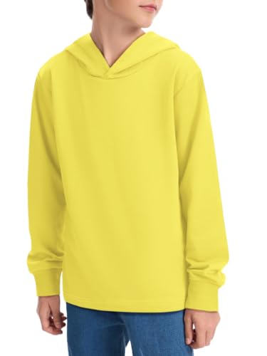 Humordream Boys Hoodie Sweatshirt Long Sleeve Loose Lightweight Kids Fashion Pullover 5-14 Years Yellow