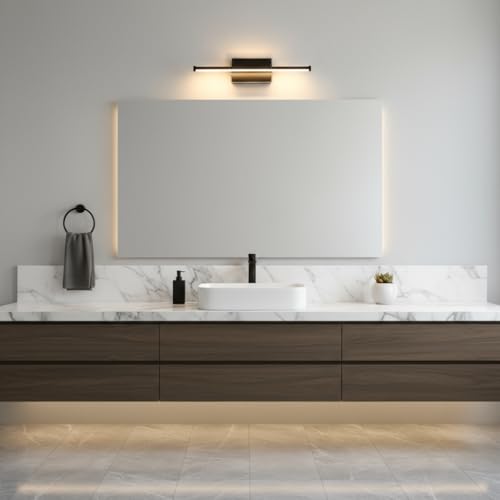 Laite Lumens 20-Inch Smart LED Vanity Light Bar | Dual Light Source (10W Main/3W Motion Sensor) | 4 Switch Modes (Incl. Night Light) | 3000K, 1040LM, CRI 90+, Dimmable, ETL (Matte Black) by Laite Lumens - Used condition - Image 8
