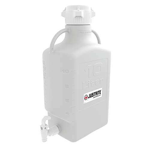 Justrite 12939 Poly Carboy with Spigot, 10L, 83mm Cap
