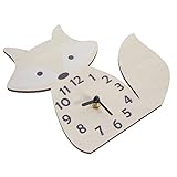 Hängende wanduhr – sie besteht aus holz, ist robust und einfach zu verwenden und verblasst oder verformt sich nicht so leicht. wanduhr mit fuchs