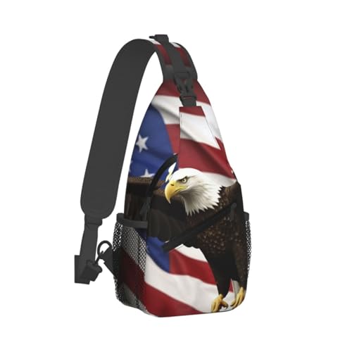 Bolso cruzado bolso pecho American Flag para hombres y mujeres miniatura 2