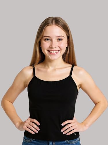 Image of A.T.U.N. (ALL THINGS UBER NICE) Girls Premium Padded Cotton Camisole | Soft & Breathable Innerwear Slip for Preteen and Teen Girls | Stretchable Everyday Essential | Ages: 8-18Y