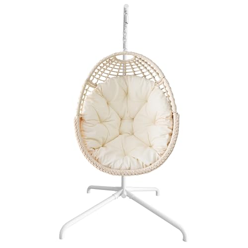 Hanging Egg Chair Swing Chair with Stand Wicker Rattan Chairs